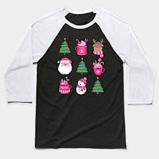 Pink Christmas Baseball T-Shirt